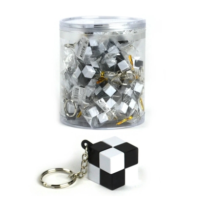 Black & White Keyring Cube