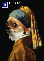 Postcard VERMEER WITH DOG FACE LP393